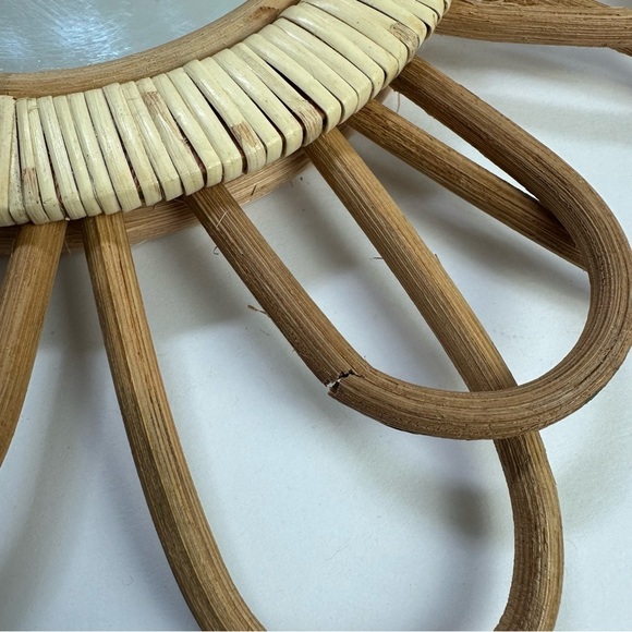 Tommy Bahama Wicker Oval Mirror Bohemian Boho NEW tan beach hippie decor floral - Picture 6 of 7